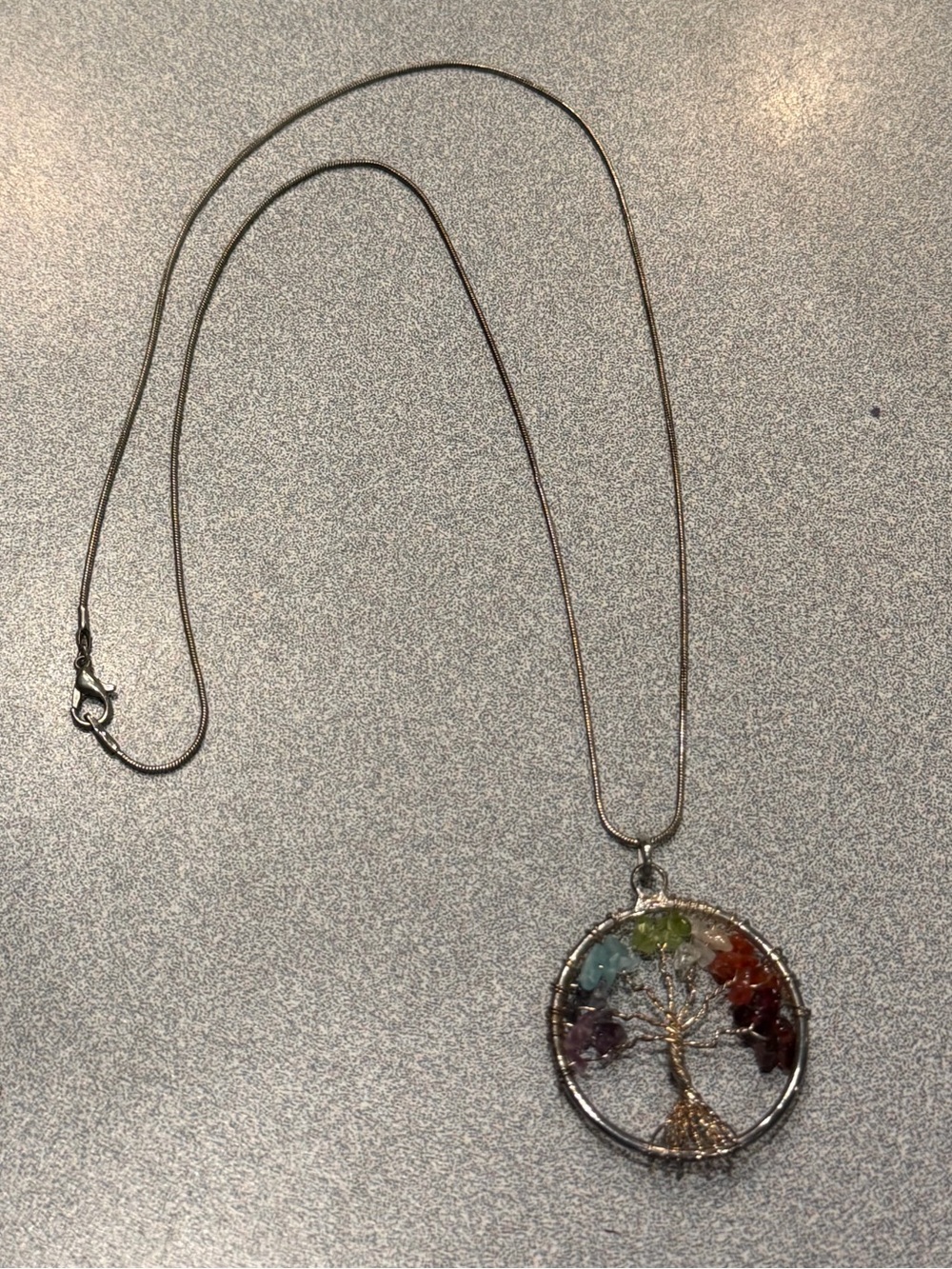 Tree of Life Multi-Color Gemstone Pendant Necklace & Earrings